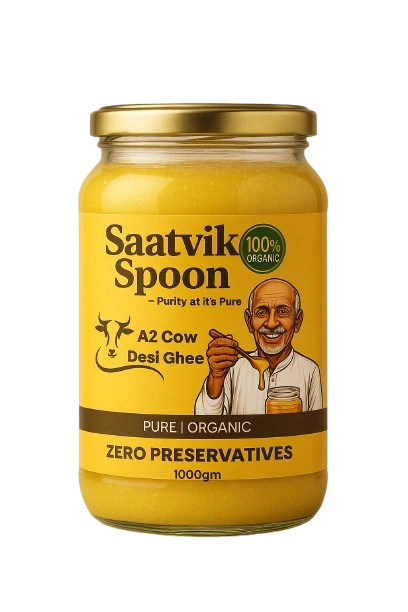 Saatvik Spoon Desi cow ghee desi baffalo ghee